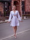 Платье А-силуэта белое в горошек шелковое | 6506244 | фото 2
