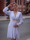 Платье А-силуэта белое в горошек шелковое | 6506244 | фото 3