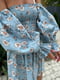 Льняное голубое платье в цветочный принт | 6506268 | фото 2