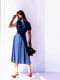 Платье-миди синее с пуговицами | 6506280 | фото 2