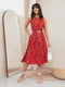 Сукня А-силуету червона в квітковий принт | 6506287 | фото 3