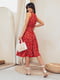 Сукня А-силуету червона в квітковий принт | 6506287 | фото 5