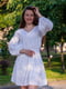 Платье белое с перфорацией | 6506305 | фото 4