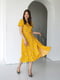 Штапельное платье желтого цвета в цветочный принт | 6506314 | фото 3
