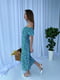 Штапельна сукня зеленого кольору в квітковий принт | 6506315 | фото 3