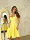 Сукня А-силуету жовта на широких бретелях | 6506321 | фото 3