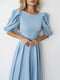 Платье-миди голубое с открытой спинкой | 6506334 | фото 5