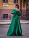 Платье зеленое с рукавами-буфф | 6506354 | фото 3