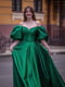Платье зеленое с рукавами-буфф | 6506354 | фото 5