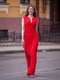 Платье красное с разрезом на ноге | 6506355 | фото 4