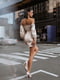 Ошатна бежева сукня з пишними рукавами | 6506366 | фото 3