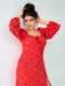 Платье красное в цветочный принт | 6506381 | фото 2