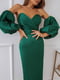 Сукня зелена атласна | 6506398 | фото 3