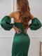 Сукня зелена атласна | 6506398 | фото 5