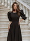 Платье-миди черное с открытой спинкой | 6506417 | фото 6