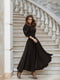 Платье-миди черное с открытой спинкой | 6506417 | фото 7