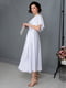 Шовкова вечірня біла сукня-міді | 6506422 | фото 2