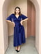 Вечірня шовкова синя сукня-міді | 6506426 | фото 2
