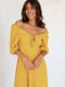 Платье А-силуэта желтое в геометрический принт | 6506436 | фото 2