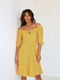 Платье А-силуэта желтое в геометрический принт | 6506436 | фото 4