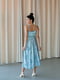 Сукня шовкова блакитна в квітковий принт | 6506437 | фото 4