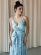 Сукня шовкова блакитна в квітковий принт | 6506437 | фото 5
