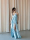 Платье шелковое голубое в цветочный принт | 6506438 | фото 4