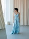 Сукня шовкова блакитна в квітковий принт | 6506438 | фото 5