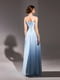 Платье в пол голубое с разрезом и золотой вставкой | 6506453 | фото 3