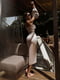 Сукня атласна бежева з пишними рукавами | 6506463 | фото 5