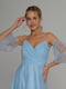 Сукня блакитна з відкритою спиною та знімним рукавом | 6506464 | фото 3