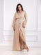 Сукня мерехтлива золотистого кольору з розрізом | 6506504 | фото 3