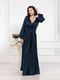Вечернее платье темно-синее шелковое | 6506512 | фото 2