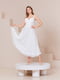 Платье молочного цвета с цветочным узором на фатиновой юбке | 6506528 | фото 3
