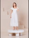 Платье молочного цвета с цветочным узором на фатиновой юбке | 6506528 | фото 5