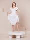 Платье молочного цвета с цветочным узором на фатиновой юбке | 6506528 | фото 6