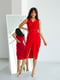 Коктейльна сукня-міді червоного кольору | 6506531