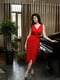Коктейльна сукня-міді червоного кольору | 6506531 | фото 3
