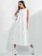 Платье А-силуэта белое с поясом | 6506540 | фото 3