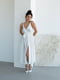 Платье-миди белое их итальянского атласа | 6506542 | фото 3