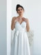 Платье-миди белое их итальянского атласа | 6506542 | фото 4