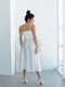 Платье-миди белое их итальянского атласа | 6506542 | фото 5