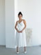 Платье-миди белое их итальянского атласа | 6506542 | фото 6