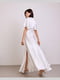 Вечернее белое платье в пол с рукавами-крылышками | 6506545 | фото 3