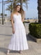 Платье белое перфорированое на широком поясе | 6506552 | фото 2