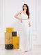 Сукня біла з поясом та глибоким розрізом | 6506559 | фото 4