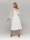 Сукня-міді біла з сіткою в горошок | 6506578 | фото 3