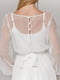 Платье-миди белое с сеткой в горошек | 6506578 | фото 5
