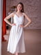 Платье-миди белое с сеткой в горошек | 6506578 | фото 7