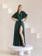 Вечірня шовкова сукня смарагдового кольору | 6506585 | фото 3